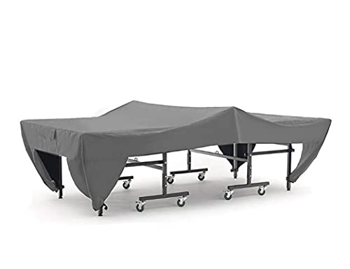 Icegrey Ping Pong Table Dust Covers Oxford Fabric Waterproof Outdoor Rain Wind Sun UV Resistant Heavy Duty Tennis Table Storage Cover Grey 280x152x76cm - color: Grey