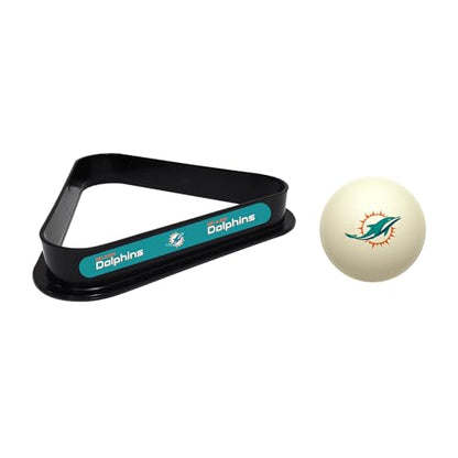 Imperial NFL Cue Ball & Rack Set - color: Miami Dolphins, White