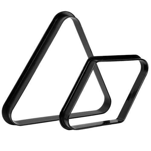 GSE Games & Sports Expert Black Plastic Billiard Pool Ball 8-Ball Triangle Racks / 9-Ball Diamond Pool Ball Racks Fit Standard 2-1/4" Billiard Pool Balls - color: Triangle & Diamond Racks