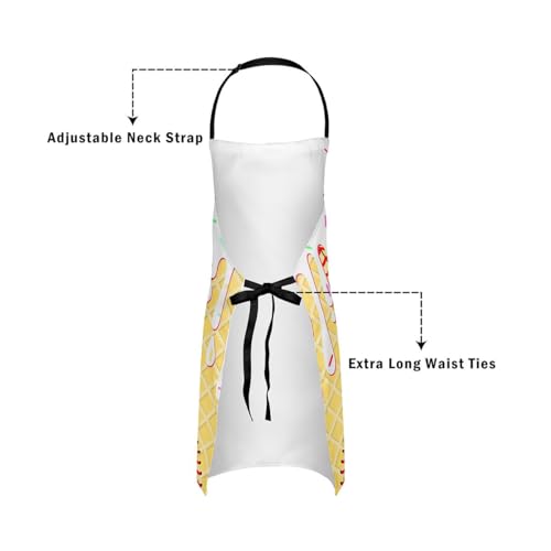 Castle Fairy Ice Cream Drip Baseball Kids Kitchen Apron - color: Colorful