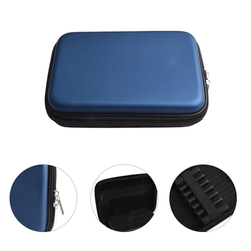EVA Darts Case for Steel Tip and Soft Tip Darts, Hard Shell Carrying Storage Bag with Mesh Pockets for 6 Darts, Shafts, Flights and Accessories, Blue