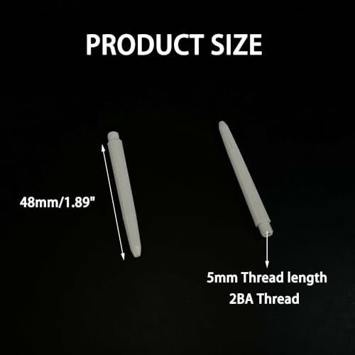 50PCS 48mm Dart Shafts Plastic Dart Shaft for Dart Replacement Parts Dart Accessories - color: White