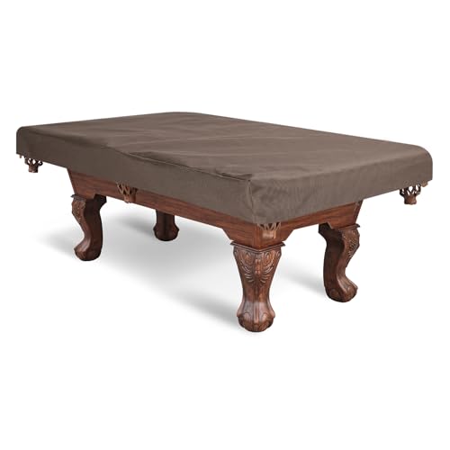 PATIKIL Billiard Pool Table Cover 9 Feet, Oxford Waterproof Outdoor Indoor Dustproof Billiard Table Cover Billiards Accessories for Protecting Pool Table Home Club Bar, Brown - color: Brown, size: 9 Feet