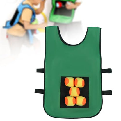 Dodgeball Game Toss Soft Toy Balls Playground Game Toy Sticky Ball Vest Target Ball Vest for Camping Indoor Backyard Outside - color: green aldults