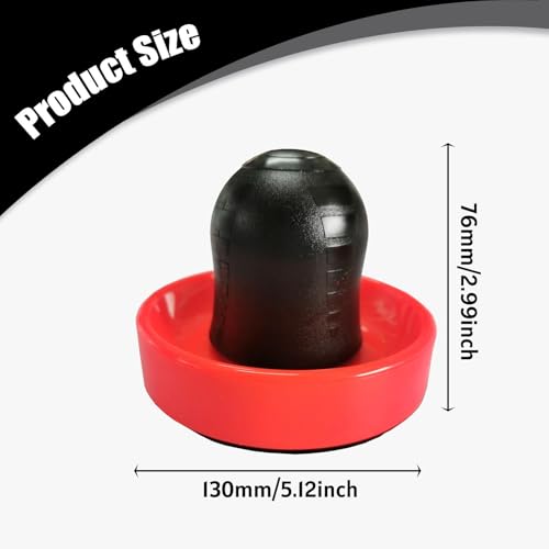 Air Hockey Pusher Goal Handles Pusher Air Hockey Slider for Kids Adults for Family Game, Red