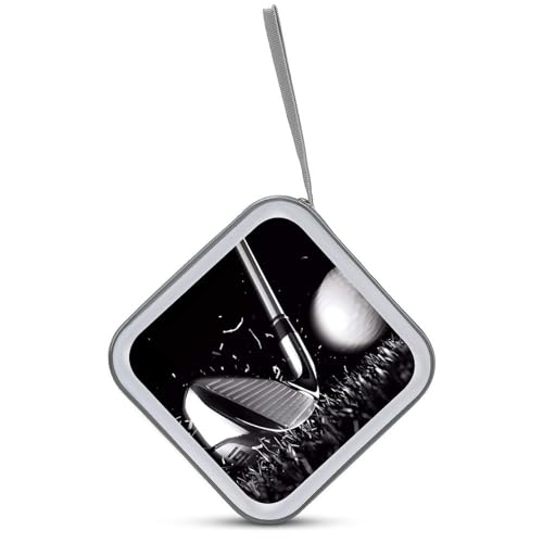 Black And White Golf CD Case 40 Capacity CD Holder Organizer Portable Zipper DVD Collection Storage Bag Compact Cases Storage Binder Plastic Holder Disc Car Home Travel