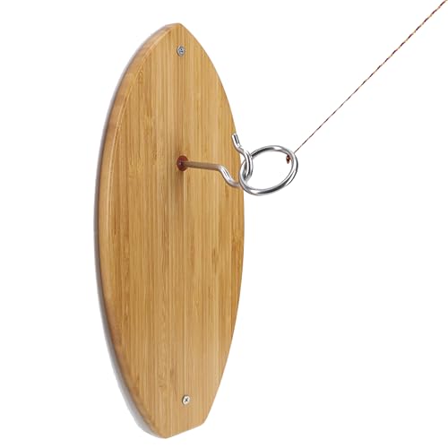 Pacific Shore Games Wooden Hook and Ring Game - Outdoor Games for Adults and Family, Ultimate Ring Toss Game, Ring Game on String for Man Caves, Game Room Walls, Bars, and Patios - style: Plain