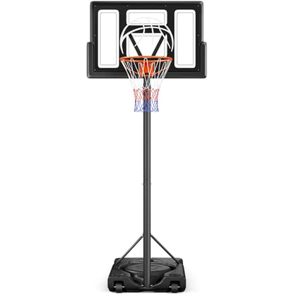 Yohood Basketball Hoop Outdoor 10ft Adjustable, Portable Basketball Hoop Goal System for Kids Youth and Adults in Backyard/Driveway/Indoor, 44 Inch Shatterproof Backboard and Larger Base - style: Black
