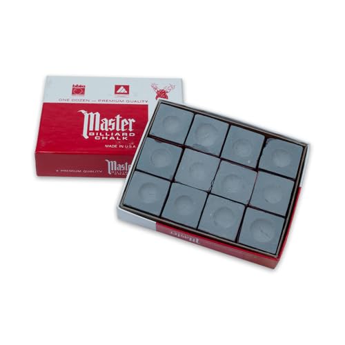 Master Billiard/Pool Cue Chalk Box, 12 Cubes - color: Grey