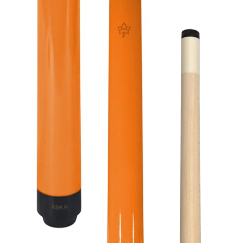 ASKA Short Kids Cue LCS, Canadian Hard Rock Maple Billiard Pool Cue Stick - color: Orange 52 Inches, SWP52O