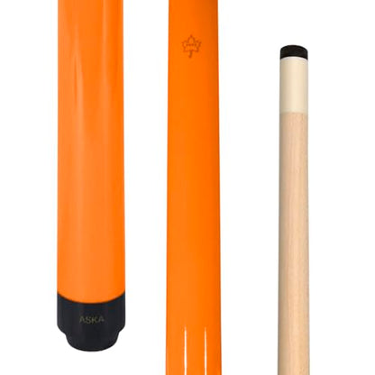 ASKA Short Kids Cue LCS, Canadian Hard Rock Maple Billiard Pool Cue Stick - color: Orange 52 Inches, SWP52O