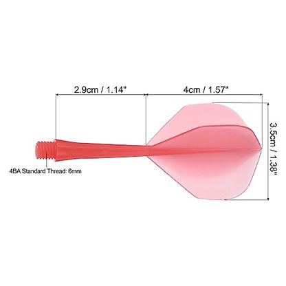 PATIKIL Integrated Dart Shaft & Flights, Pack Lightweight Plastic Dart Flight Set - color: Transparent Red