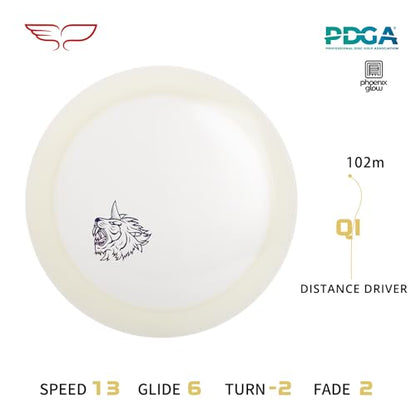 Yikun Disc Golf Driver - 170-175g PDGA Approved Fairway Distance Drivers | Glow, Glaze Line & Phoenix Line Options | Professional Golf Discs for Outdoor Games & Competition (Color May Vary) - color: Semi-transparent