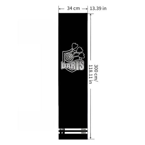 Genérico Darts Mat | 300 x 34 cm with Rubber Throwing Line | Darts Tip Protection Mat - Home, Rest Room, Indoor, Basement, Training, Game, Tournament - color: Mat 12