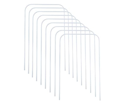 OUTOSS-Croquet Wickets, Set of 9 Pcs,White Plastic Coating | Wicket Replacement for Croquet Game, White Plastic Coating,6*9 Inches,Wire Thickness 3mm