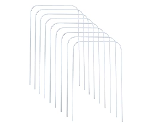 OUTOSS-Croquet Wickets, Set of 9 Pcs,White Plastic Coating | Wicket Replacement for Croquet Game, White Plastic Coating,6*9 Inches,Wire Thickness 3mm
