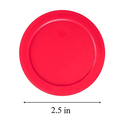 Super Z Outlet Home Air Hockey Red Replacement 2.5" Pucks for Game Tables, Equipment, Accessories (Pack of 4)