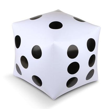 11.8 inch Giant Inflatable Dice for Lawn Outdoor Floor Pool Beach Party (White)