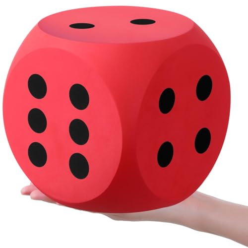 Shappy 7 Inches Foam Dice Fun Filled Large Educational Toy Kawaii Giant Dice Decorative EVA Foam Jumbo Cube Big Square Building Blocks for Game Nights Learning Sessions(Red) - color: Red