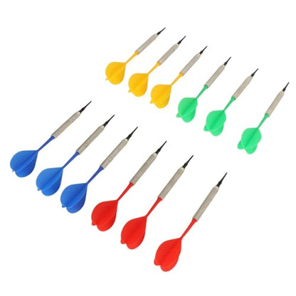 Kikumi 12 Pack Plastic Soft Tip Darts for Beginners with 100 Dart Tips for Electronic Plastic Dart Games