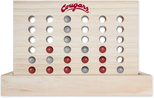 Rico Industries NCAA Mini Travel Team 4 in A Row Mini Game- Wooden, Team Colors, 5.5" x 8" (Washington Cougars) - style: Washington Cougars