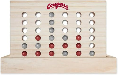 Rico Industries NCAA Mini Travel Team 4 in A Row Mini Game- Wooden, Team Colors, 5.5" x 8" (Washington Cougars) - style: Washington Cougars