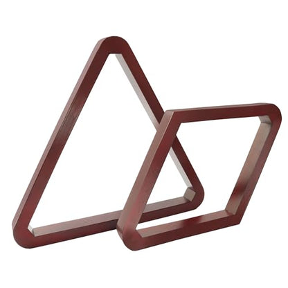 GSE Games & Sports Expert Deluxe Heavy Duty Solid Wood Billiard 8-Ball Triangle / 9-Ball Diamond Pool Ball Racks for 2-1/4" Pool Balls, Billiards Accessories - color: Mahogany, style: Triangle & Diamond Racks
