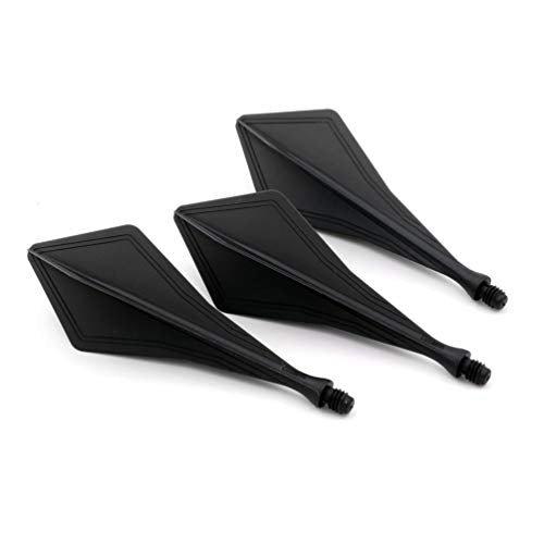 CUESOUL TRAJ AK8 New Integrated Dart Flights and Shafts Wave Shape,Very Slim Dart Flight 3 Sets - color: Diamond Shape-Black