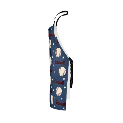 Manfei Ball Sports Kids Kitchen Apron - color: Dark Blue White