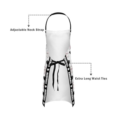 Castle Fairy Cartoon Baseball Kitchen Apron,Bow Knots Waterproof Apron - color: Black White