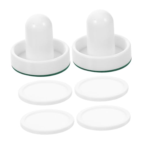 VICASKY Table Ice Hockey Pucks and Replacement Accessories for Home Air Hockey Tables Durable White Mallets with Felt Grip and Pucks for Competitive Game Rooms