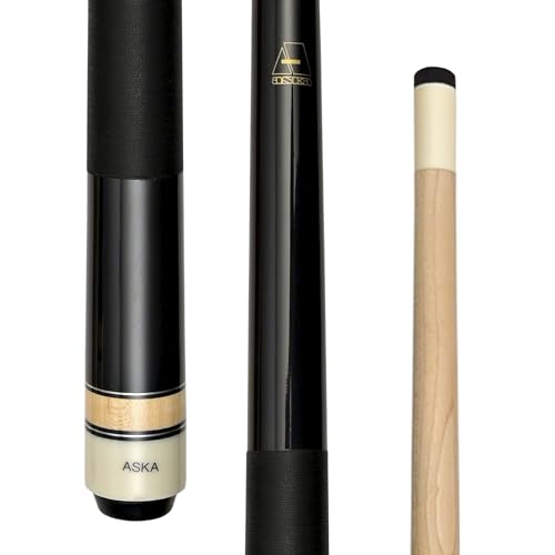 ASKA Short Kids Cue LCS, Canadian Hard Rock Maple Billiard Pool Cue Stick - color: 36-inches, Black (LCS)
