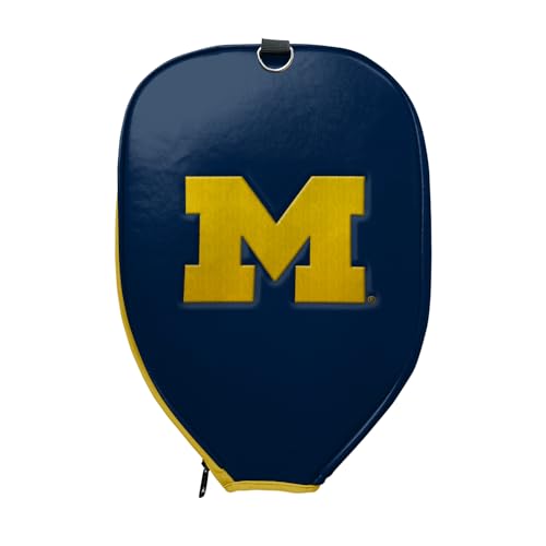 Officially Licensed Collegiate Pickleball Paddle - USA Pickleball Association Approved Racket - Lightweight Honeycomb Core, Carbon Fiber Exterior, Premium Leather Grip for Comfort with Cover