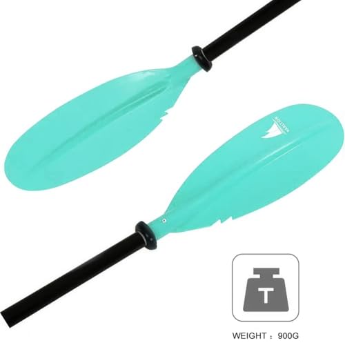 Karltion Kayak Paddle - Adjustable 2 Pieces Aluminum Alloy Shaft with Glass Fiber Blade for Surfing,Oar Fishing Easy Packable Travel - color: Mint Green, size: 90.5"-1 paddle