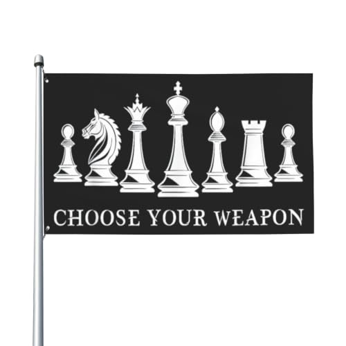 Choose Your Weapon Retros Chess Master Pieces Game Club Humor Flag For College - color: white3