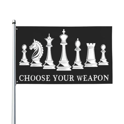 Choose Your Weapon Retros Chess Master Pieces Game Club Humor Flag For College - color: white3