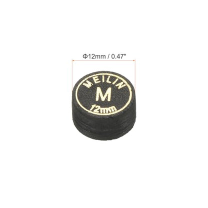 PATIKIL Pool Cue Tips Multiple Layer Pool Billiard Cue Tips Laminated Glue-on Snooker Stick Tip Billiard Accessories - size: 12mm, style: Medium