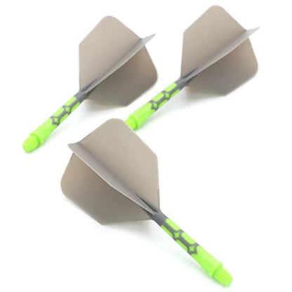 CUESOUL ROST T19 Integrated Dart Shaft and Flights Big Wing Shape Grey 28mm-Say Goodbye to Falling Dart Flight - color: with Green Shaft