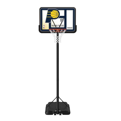 Lifetime NBA Indiana Pacers Portable Basketball Hoop, Adjustable Height 7.5-10 Ft, 44 Inch Shatterproof Fusion Backboard, Base with Wheels - color: Indiana Pacers