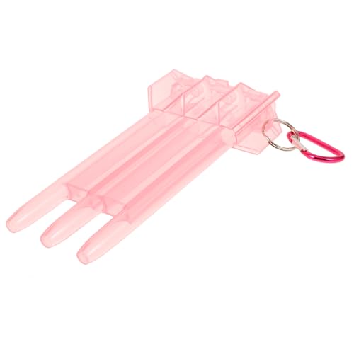 Outanaya Portable Hard Shell Darts Organizer Case with Locking Latch and Carabiner, Pink Plastic Carrying Box for Soft Tip Darts Storage and Travel