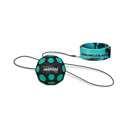 Waboba Bounceback Returning Black and Blue Moon Ball Hyper Bouncy Balls, Extreme Bounce and Fun, Super High Bouncing Ball for Active Play and Outdoor Games - style: Blue