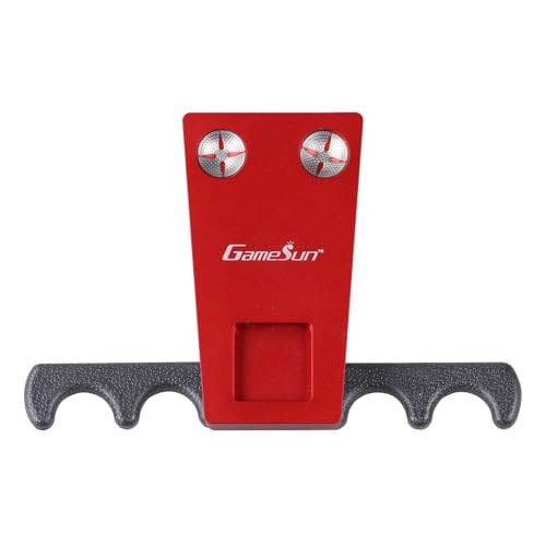 6 in 1 Portable Weighted Pool Cue Holder, Chalk Holder, Billiard Cue Tip Tool with Storage Rack, Red - color: Red