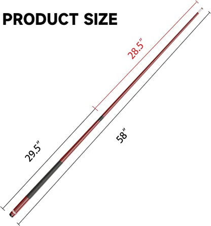 GSE Games & Sports Expert 58" 2-Piece Fiberglass Graphite Composite Billiard Pool Cue Sticks (Several Colors Available, Weight from 18oz, 19oz, 20oz, 21oz) - color: Multi Matte Colors, style: set of 4