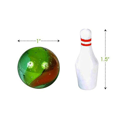 ArtCreativity Bowling Party Favors (Pack of 12) Each Set Includes 10 Miniature Pins and 1 Marble Ball, Mini Bowling Set, Mini Games for Kids and Adults, Fun Desk Toys