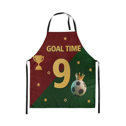 Manfei Baseball Kids Kitchen Apron - color: Red and Green