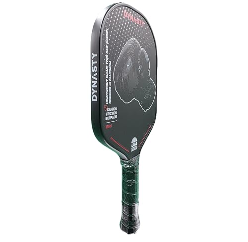 Dynasty Heavyweight/Feather T700 Triple-Layer Raw Carbon Fiber + Friction Surface 16mm Aero *Gen 3.5 All-Court Power Pickleball Paddle* / Hall of Famer 18K *Control+Spin* - color: Heavyweight Shadow Boxer v2 Holo