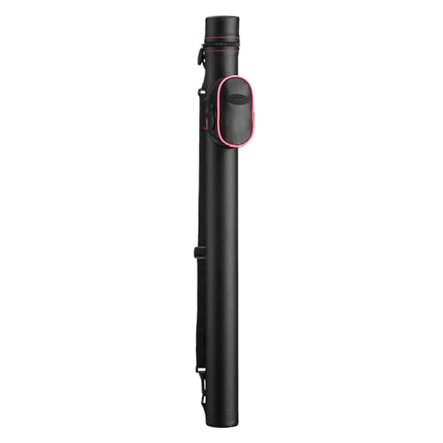 Casemaster Q-Vault Supreme Billiard/Pool Cue Hard Case, Holds 1 Complete 2-Piece Cue (1 Butt/1 Shaft) - color: Black with Pink Trim