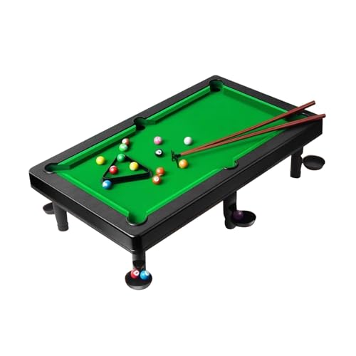harayaa 1 Piece Mini Tabletop Pool Set Billiard Game Portable Family Friends Indoor Play Toy Miniature Pool Table Desk Pool Cues Game Balls Triangle Rack Dura - size: 55x33x15.5cm