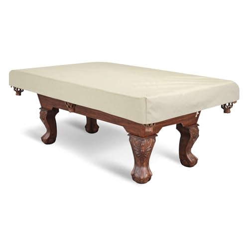 PATIKIL Billiard Pool Table Cover 6.5 Feet, Oxford Waterproof Outdoor Indoor Dustproof Billiard Table Cover Billiards Accessories for Protecting Pool Table Home Club Bar, Champagne - color: Champagne, size: 6.5 Feet
