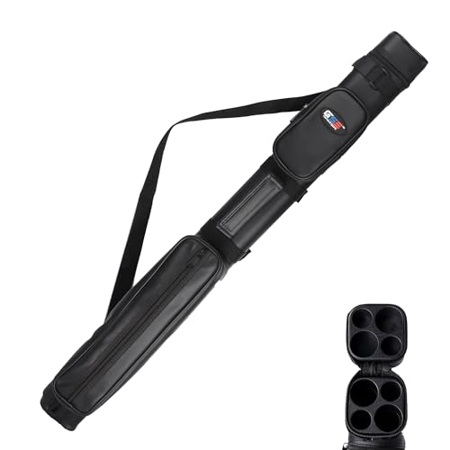 GSE Games & Sports Expert 2x2 Deluxe Hard Billiard Pool Cue Stick Carrying Case, Billiard Cue Case, Billiards Accessories (Several Colors Available) - color: Square - Black